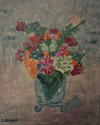 VENDU - Bouquet de Fleurs - Peinture Originale C. Escalle