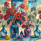 Bouquets Floraux Colorés - Impression d'Art Numérique