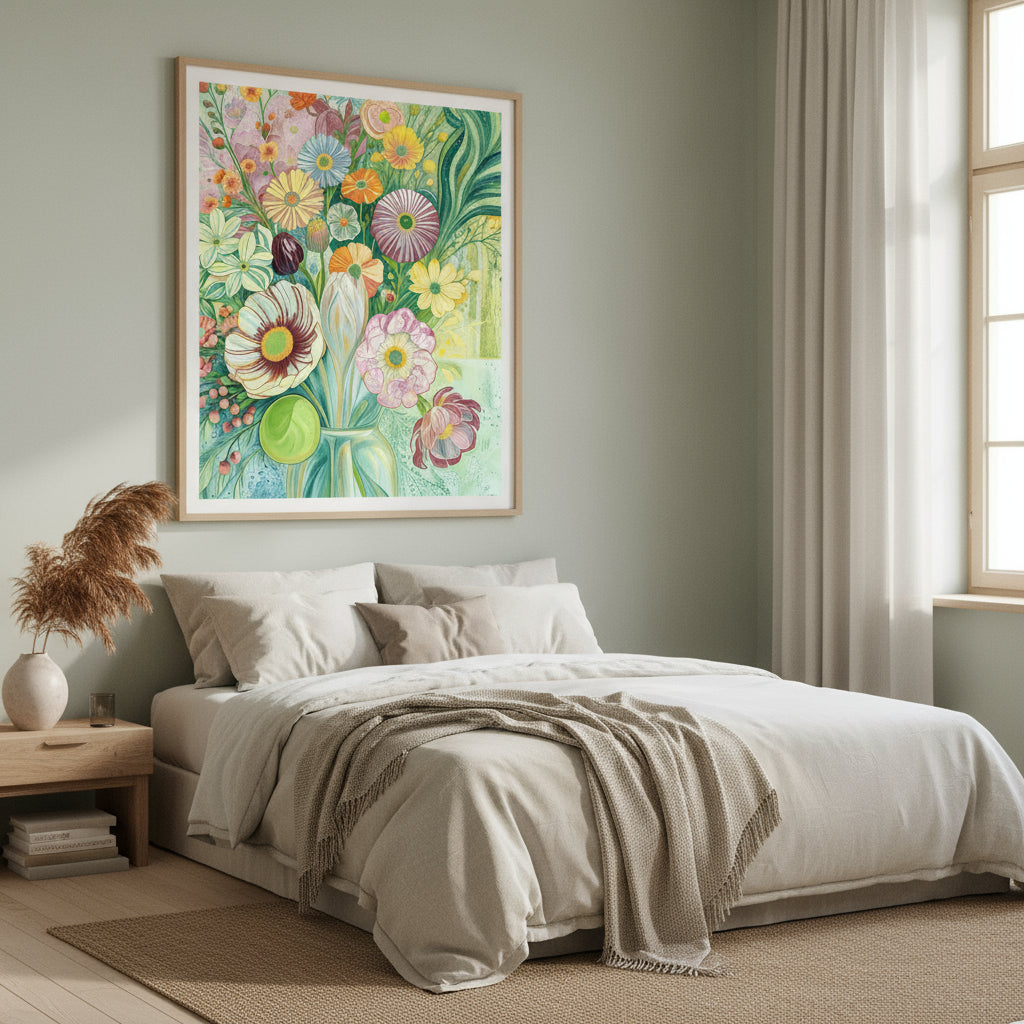 Jardin de Fleurs Printanières - Impression d'Art Numérique