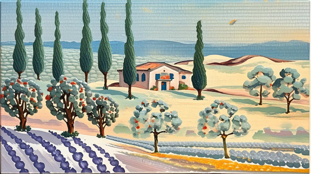 Paysage Provençal Bastide et Lavande - Impression d'Art Numérique