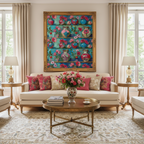 Bibliothèque de vases précieux - Cabinet de curiosités - Seamless pattern