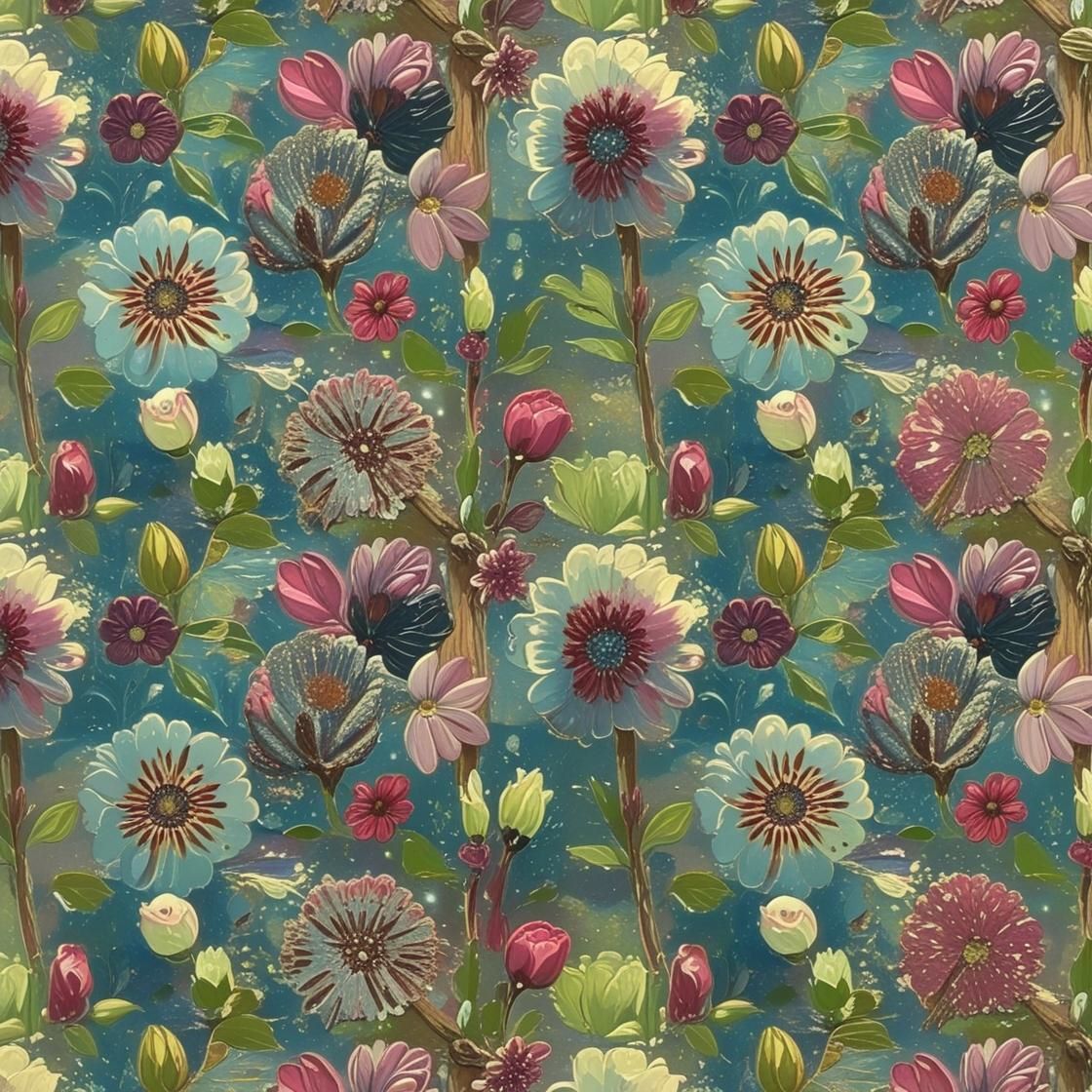 Prairie fleurie sauvage - Jardin botanique - Seamless pattern