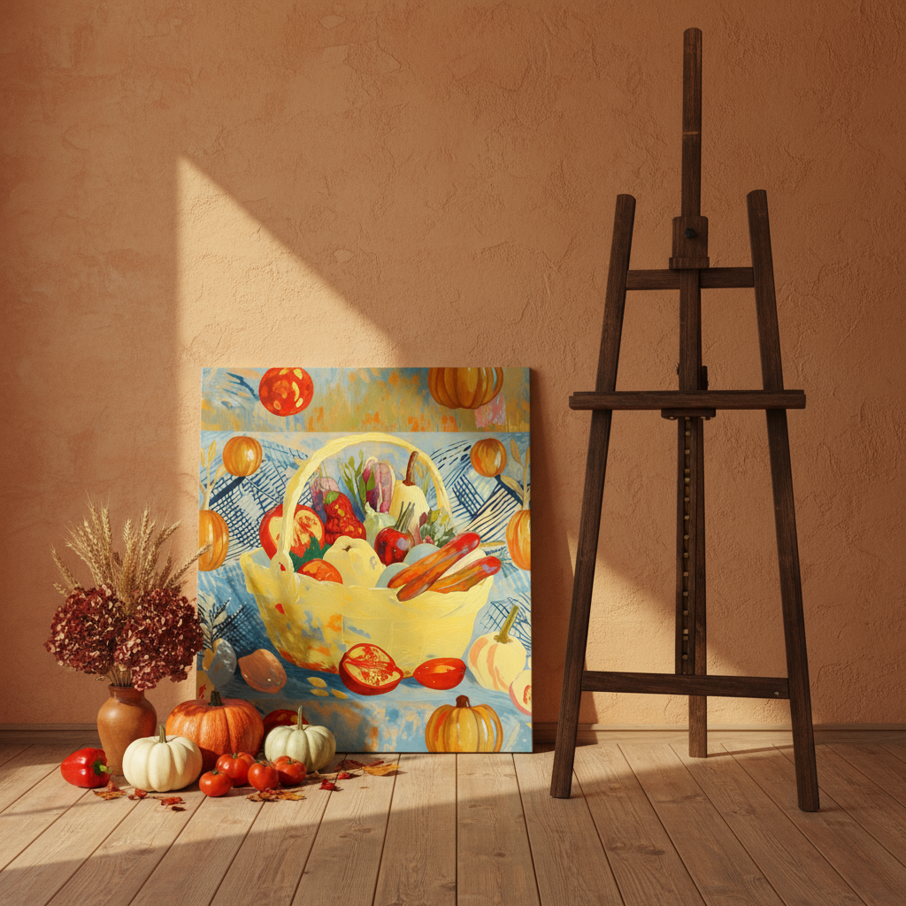 Panier de légumes d'automne - Nature morte généreuse