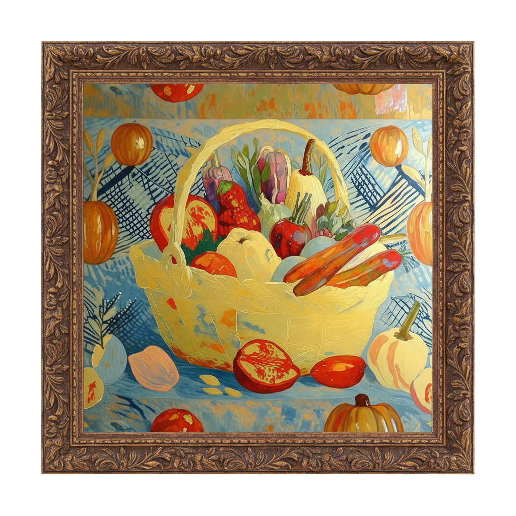 Panier de légumes d'automne - Nature morte généreuse