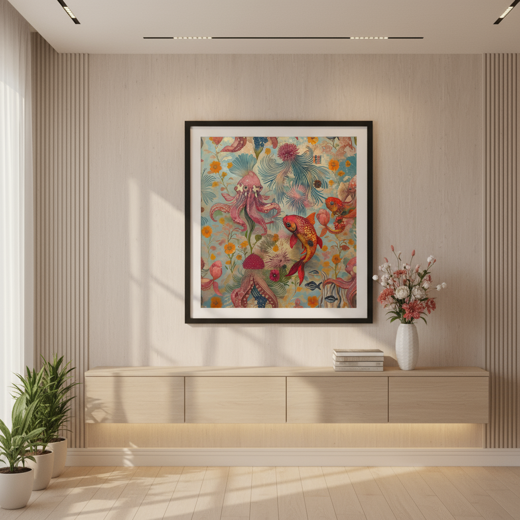 Jardin Sous-Marin Fantaisiste - Pieuvres et Poissons Colorés