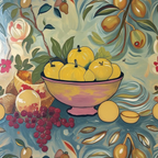 Nature Morte aux Fruits Dorés - Impression d'Art Numérique