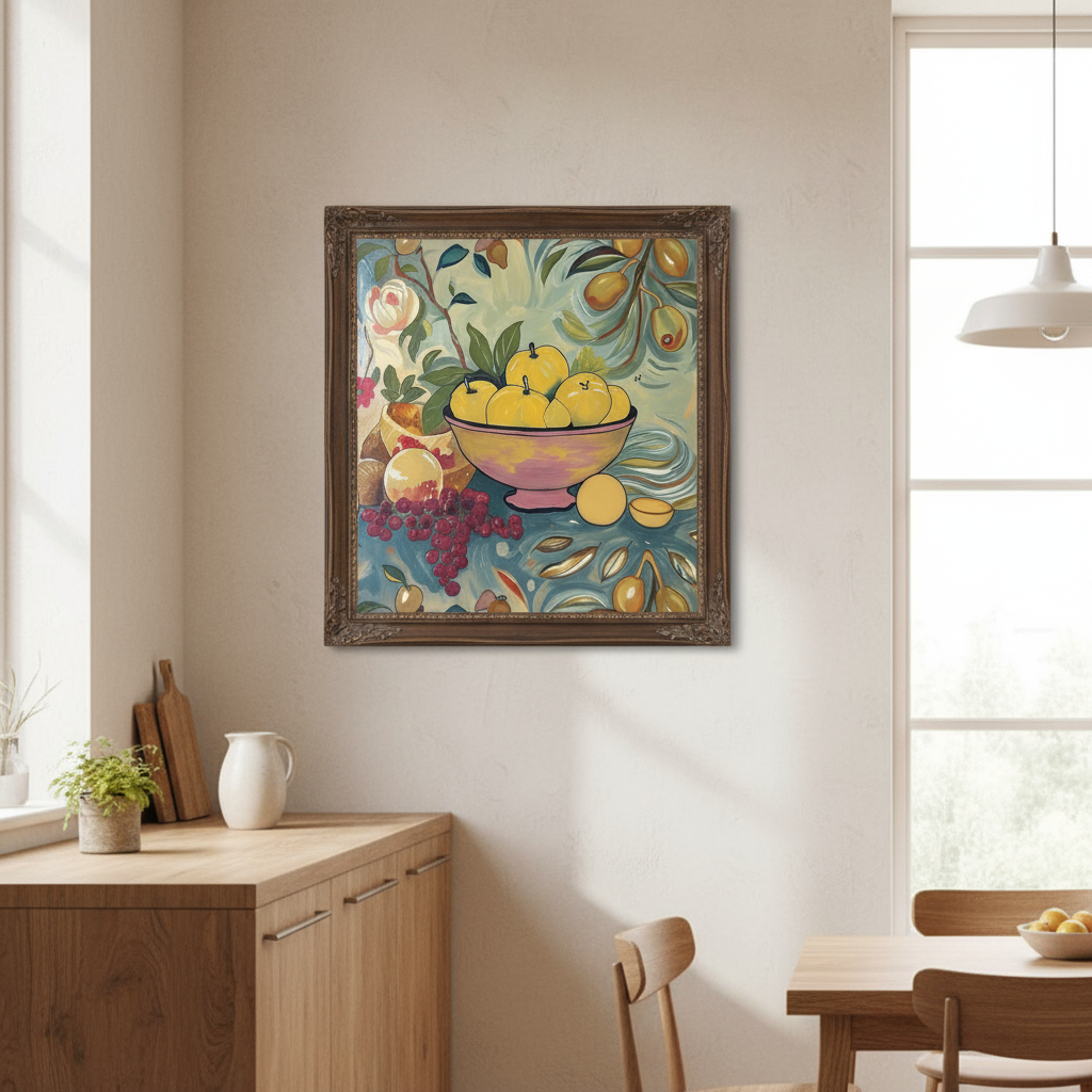 Nature Morte aux Fruits Dorés - Impression d'Art Numérique