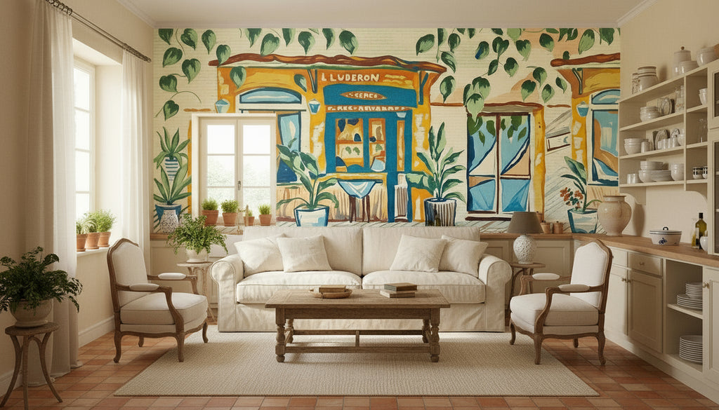 Restaurant Luberon - Affiche Art Méditerranéen