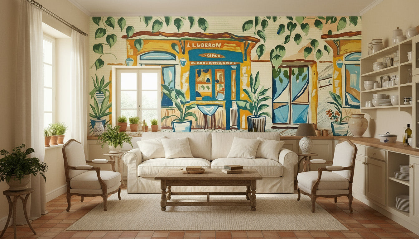 Restaurant Luberon - Affiche Art Méditerranéen