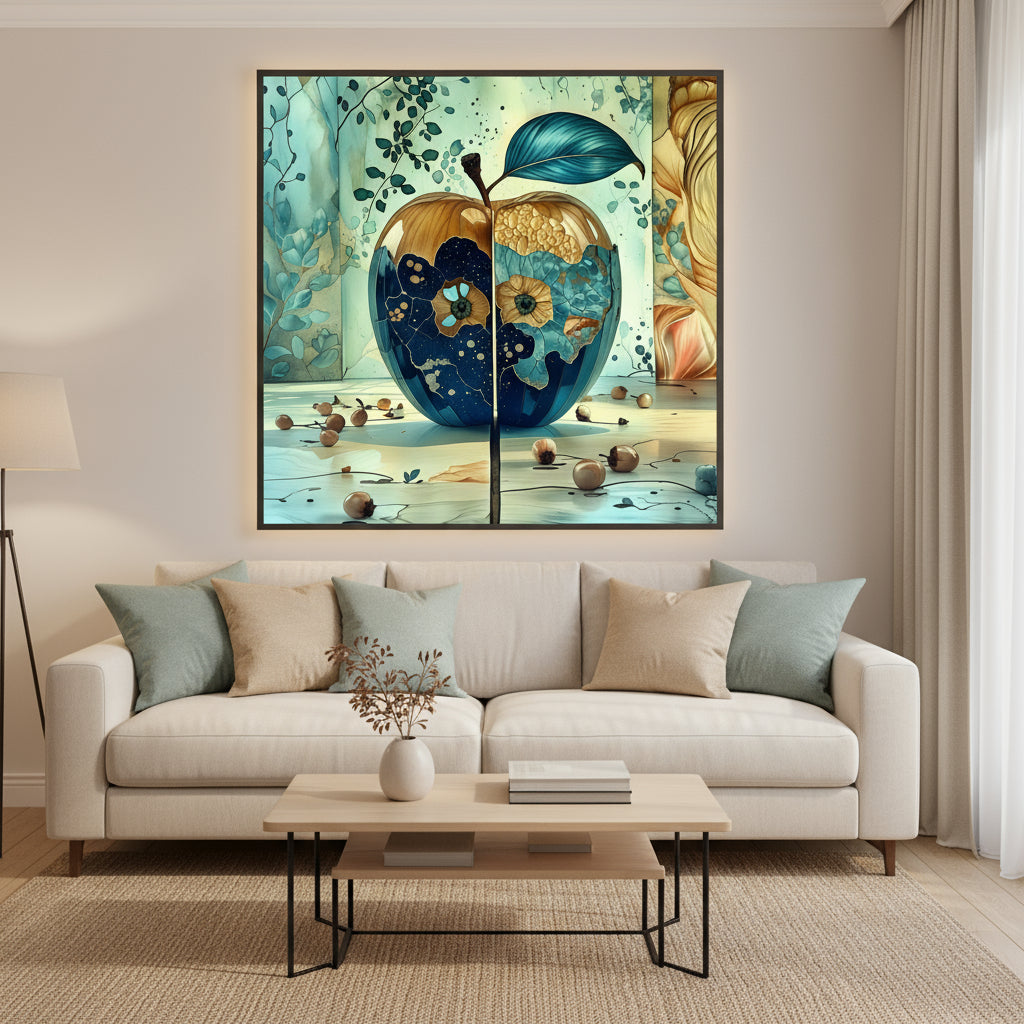 Pomme Cosmique Univers Floral - Impression d'Art Numérique