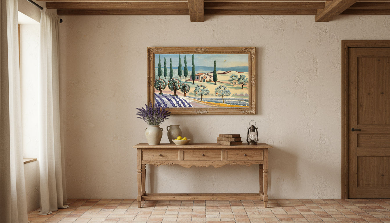 Paysage Provençal Bastide et Lavande - Impression d'Art Numérique