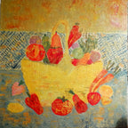 Du retour du jardin- Peinture originale acrylique