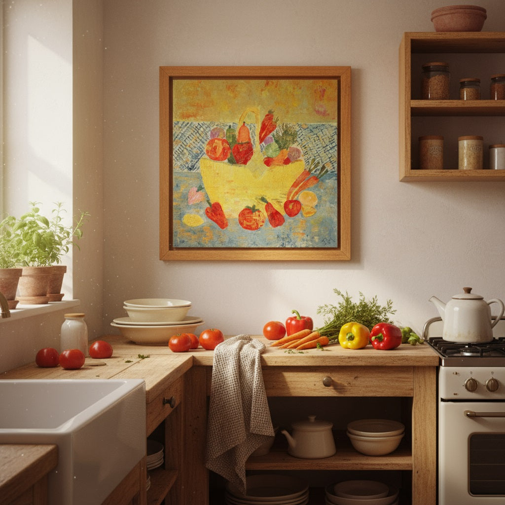 Du retour du jardin- Peinture originale acrylique