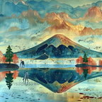 Le Mont Fuji et ses lacs - Série 1 - Fichier Numérique