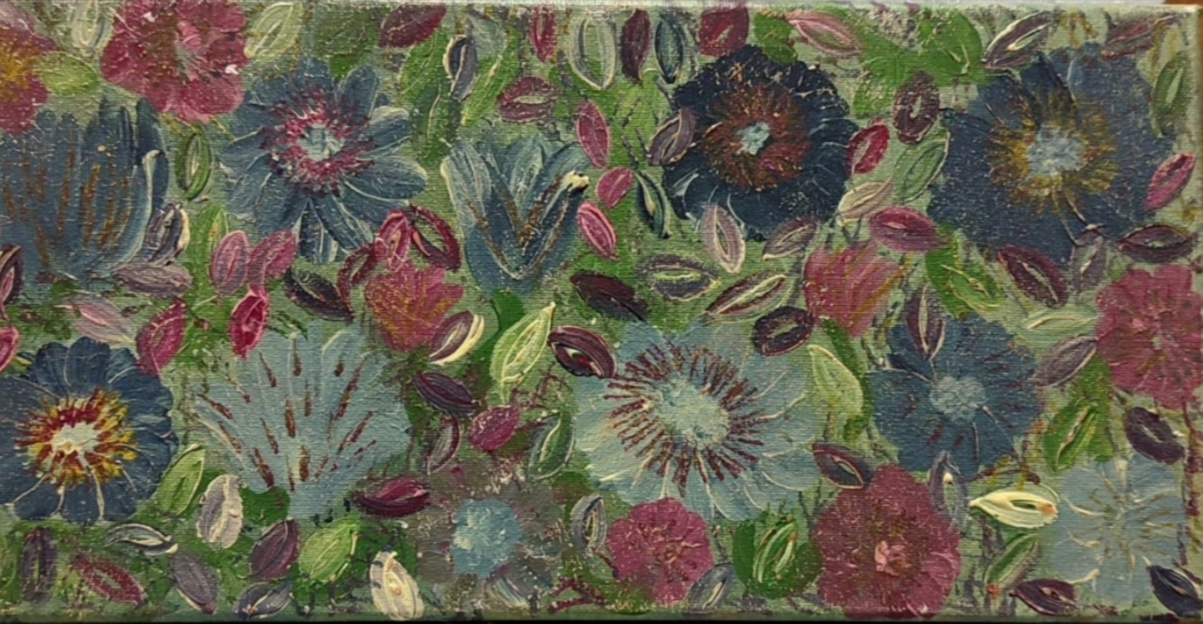 VENDU - Jardin nocturne - Toile originale peinte à la main - Œuvre unique