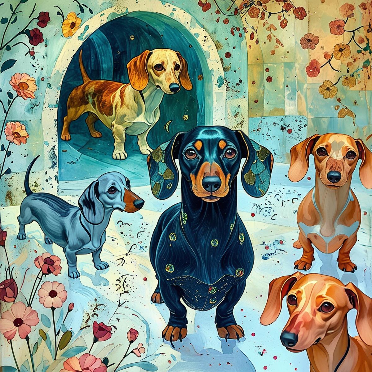 Teckels en Intérieurs Méditerranéens - Série 1 - Fichier Numérique