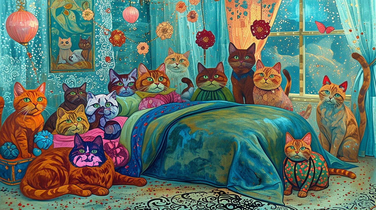 Chats en Intérieurs Colorés - Série 2 - Fichier Numérique