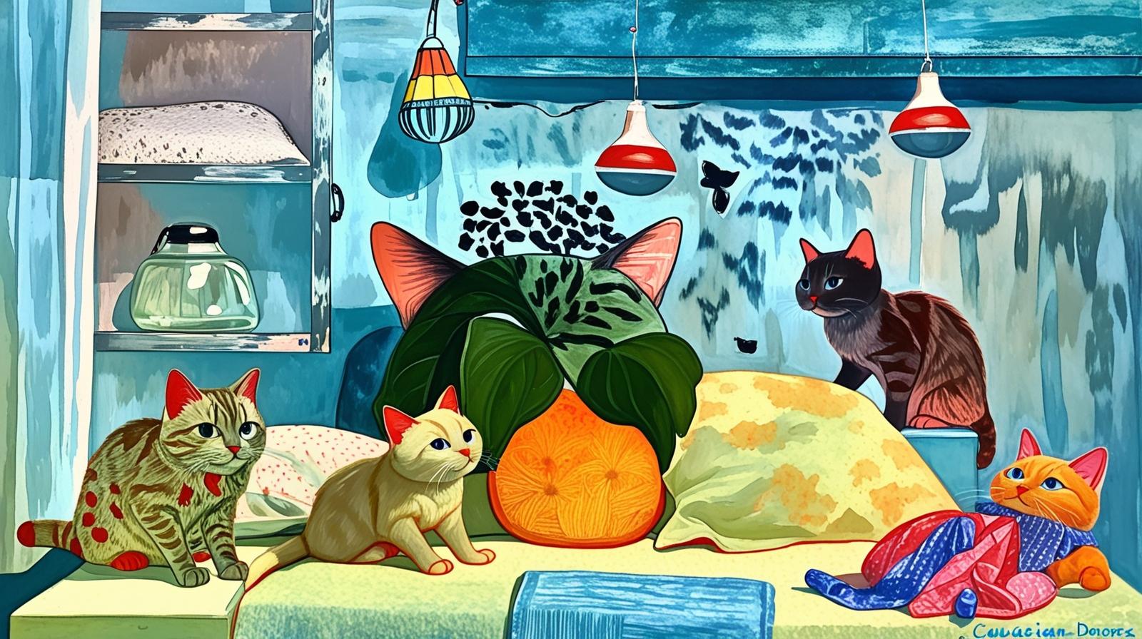 Chats en Intérieurs Méditerranéens - Série 3 - Fichier Numérique