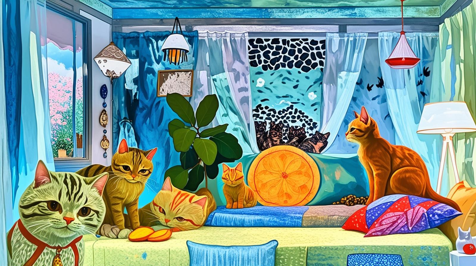 Chats en Intérieurs Méditerranéens - Série 3 - Fichier Numérique