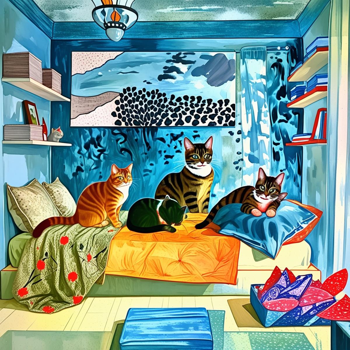 Chats en Intérieurs Méditerranéens - Série 3 - Fichier Numérique