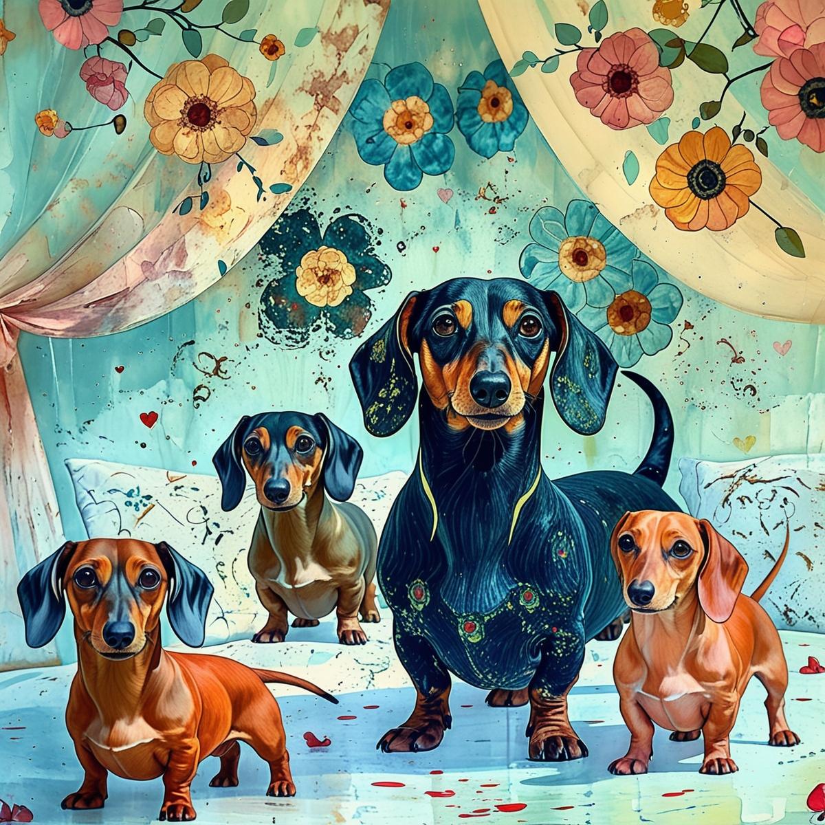 Teckels en Intérieurs Méditerranéens - Série 1 - Fichier Numérique