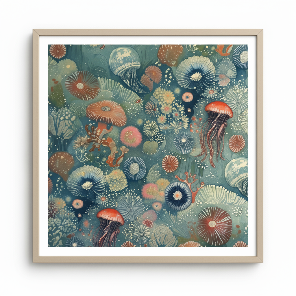 Encadrement simple pour image de méduses